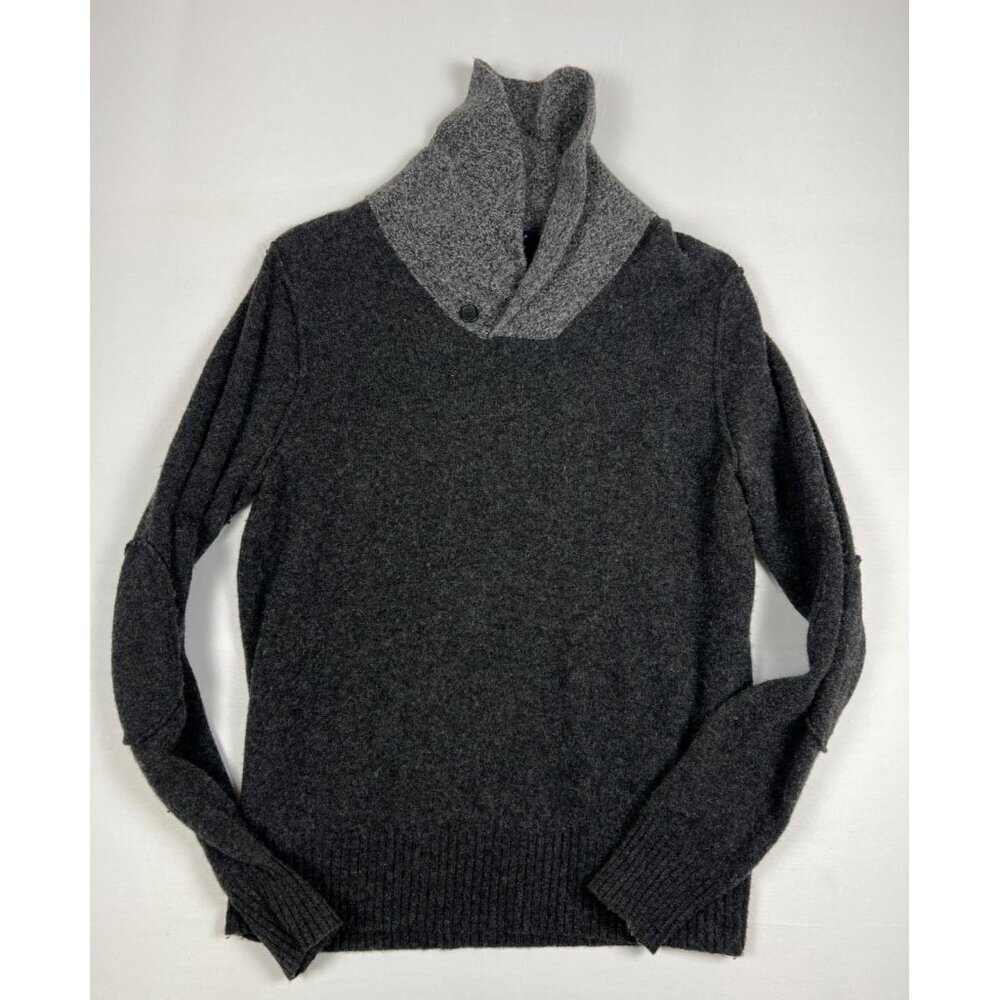 J. Crew Men M Brown 100% Premium Lambswool Shawl Neck Knit Sweater
